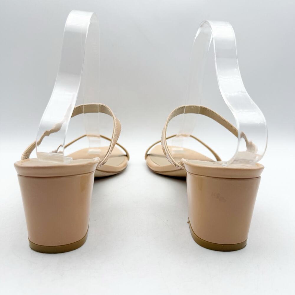 Stuart Weitzman Womens Aleena 50 Block Heel Sandals US 9 B Nude Leather - Picture 8 of 13